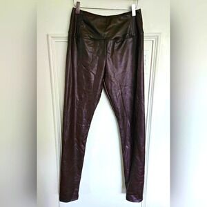 7FAM Oxblood Faux Leather Leggings‎
